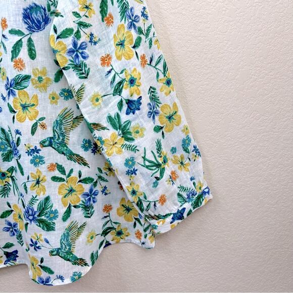 OLD NAVY Women’s Size XL Printed Linen-Blend Blouse Floral Multi - Picture 8 of 14